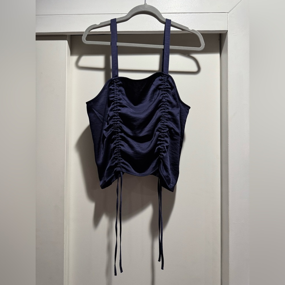 Open Edit Dark Blue Cinched Tank Top